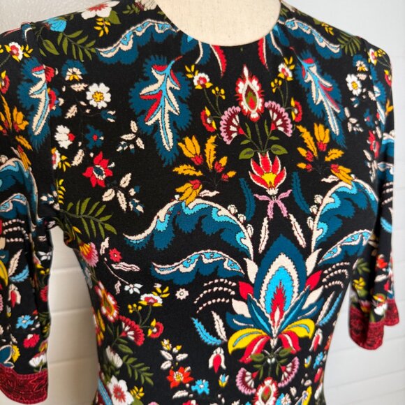 Alice + Olivia Santa Monica Delora Floral Crewneck Midi Dress - Size 6 - Picture 7 of 10